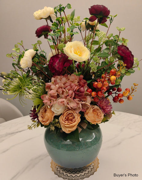 Amazing Artificial Floral Arrangement for Bedroom, Modern Large Bunch of Flowers Arrangement Interior Design, Creative Faux Silk Floral Bouquet Table Centerpiece-artworkcanvas