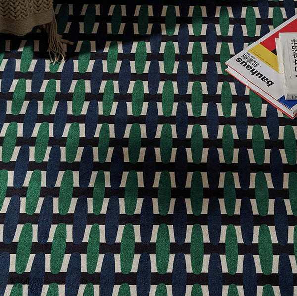 Abstract Contemporary Round Rugs under Chairs, Mid Century Circular Rugs for Bedroom, Modern Rugs for Dining Room, Geometric Modern Rugs for Living Room-artworkcanvas