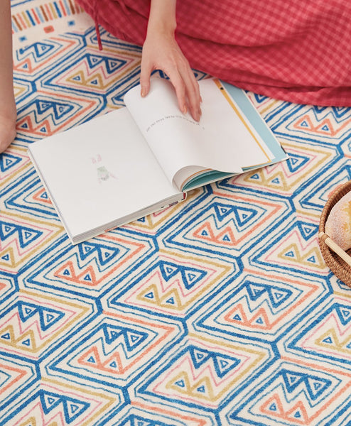 Abstract Contemporary Round Rugs for Dining Room, Circular Modern Rugs for Bathroom, Geometric Modern Rug Ideas for Living Room, Modern Rugs for Children's Room-artworkcanvas