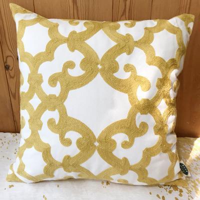 Modern Sofa Pillows, Geometric Decorative Pillows, Cotton Yellow Throw Pillows, Decorative Throw Pillows for Living Room-artworkcanvas