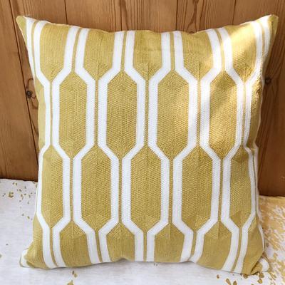 Modern Sofa Pillows, Geometric Decorative Pillows, Cotton Yellow Throw Pillows, Decorative Throw Pillows for Living Room-artworkcanvas