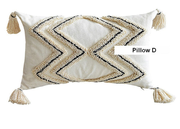 Beige Decorative Throw Pillows, Geometric Square Modern Throw Pillows for Couch, Contemporary Throw Pillow for Interior Design-artworkcanvas