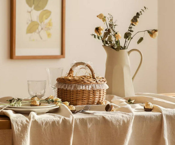 Storage Basket for Kitchen, Picnic Storage Basket with Handle, Hand-woven Wicker Storage Basket, Natural Fruit Basket, Willow Weaving Baskets for Shelves-artworkcanvas