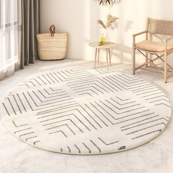 Soft Modern Round Rugs under Coffee Table, Geometric Modern Rugs for Bedroom, Circular Modern Rugs under Sofa, Abstract Contemporary Round Rugs-artworkcanvas