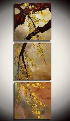 Abstract Art, Plum Tree in Full Bloom, Flower Art, Abstract Painting (This painting could be hung both vertically or horizontally)-artworkcanvas