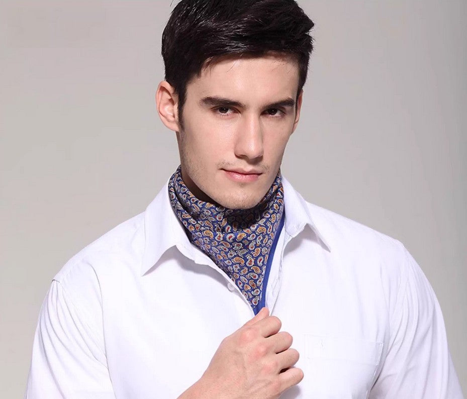 Mens Dress Silk Scarf, Skinny Silk Scarf Men, Pure Silk Square Scarf, –  artworkcanvas