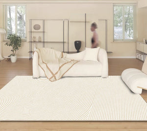 Abstract Modern Carpets for Dining Room, Geometric Contemporary Rugs Next to Bed, Contemporary Modern Rugs for Sale, Cream Color Modern Rugs for Living Room-artworkcanvas