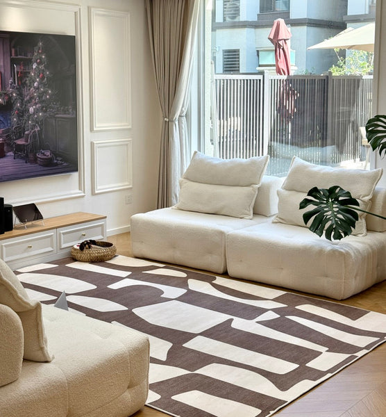 Abstract Contemporary Rugs for Bedroom, Modern Rugs under Sofa, Dining Room Floor Rugs, Modern Rug Ideas for Living Room-artworkcanvas