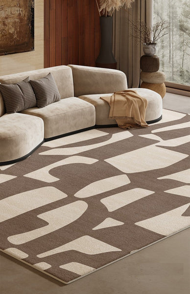 Abstract Contemporary Rugs for Bedroom, Modern Rugs under Sofa, Dining Room Floor Rugs, Modern Rug Ideas for Living Room-artworkcanvas