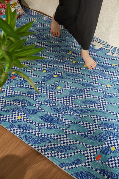 Abstract Area Rugs for Living Room, Contemporary Modern Rugs Next to Bed, Modern Carpets for Office, Geometric Modern Rugs under Dining Room Table-artworkcanvas