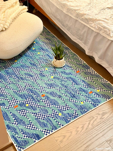 Abstract Area Rugs for Living Room, Contemporary Modern Rugs Next to Bed, Modern Carpets for Office, Geometric Modern Rugs under Dining Room Table-artworkcanvas