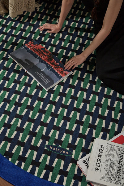 Abstract Contemporary Round Rugs under Chairs, Mid Century Circular Rugs for Bedroom, Modern Rugs for Dining Room, Geometric Modern Rugs for Living Room-artworkcanvas