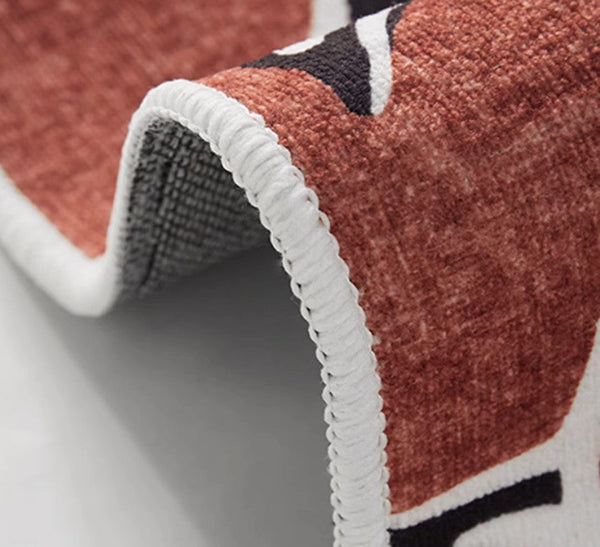 Abstract Contemporary Rugs Next to Bed, Flower Pattern Contemporary Modern Rugs, Modern Rugs for Living Room, Modern Rugs for Dining Room-artworkcanvas