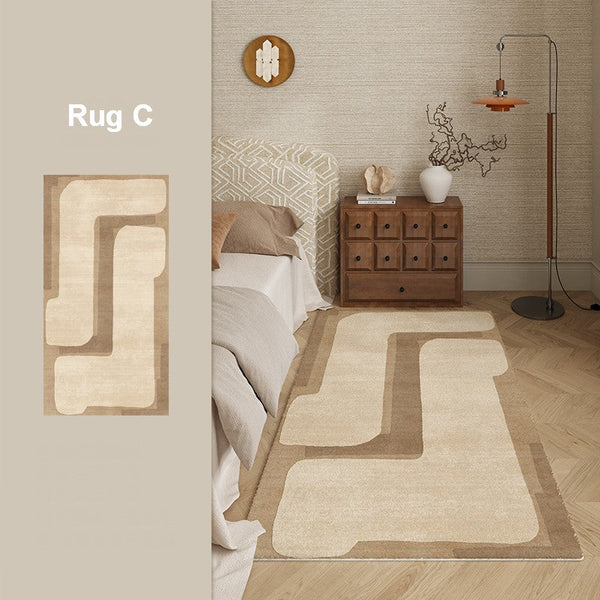 Abstract Modern Rugs for Living Room, Contemporary Modern Rugs Next to Bed, Geometric Modern Rugs under Dining Room Table, Brown Modern Carpets for Office-artworkcanvas