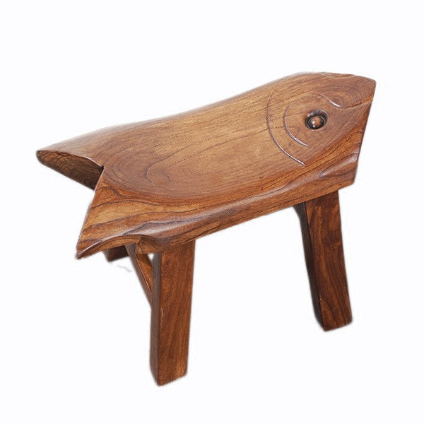 Solid Wood low Stool, Creative Shoe-changing Stool, Handmade Vintage Old Elm Wood Stool, Children's Wooden Stool, Sofa Stool, Dining Table Stool-artworkcanvas