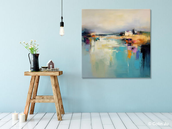 Abstract Landscape Painting on Canvas, Extra Large Original Artwork, Large Paintings for Bedroom, Oversized Contemporary Wall Art Paintings-artworkcanvas