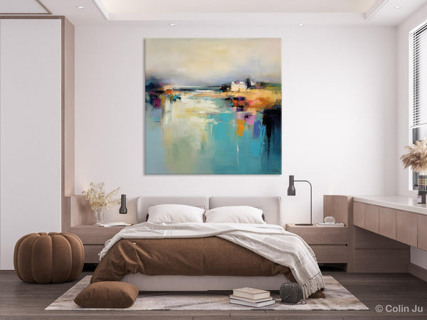 Abstract Landscape Painting on Canvas, Extra Large Original Artwork, Large Paintings for Bedroom, Oversized Contemporary Wall Art Paintings-artworkcanvas