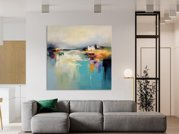 Abstract Landscape Painting on Canvas, Extra Large Original Artwork, Large Paintings for Bedroom, Oversized Contemporary Wall Art Paintings-artworkcanvas