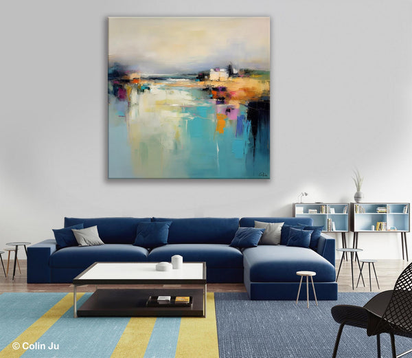 Abstract Landscape Painting on Canvas, Extra Large Original Artwork, Large Paintings for Bedroom, Oversized Contemporary Wall Art Paintings-artworkcanvas