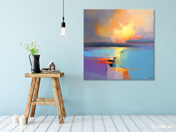 Canvas Painting for Living Room, Original Modern Wall Art Painting, Abstract Landscape Paintings, Oversized Contemporary Abstract Artwork-artworkcanvas