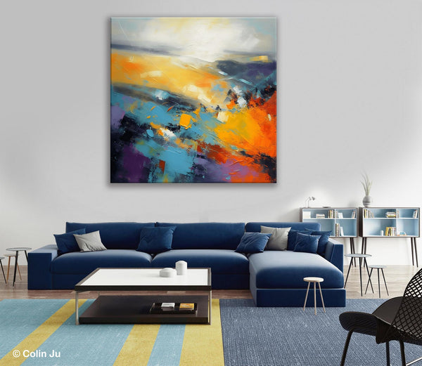 Acrylic Painting for Living Room, Heavy Texture Painting, Contemporary Abstract Artwork, Oversized Wall Art Paintings, Original Modern Paintings on Canvas-artworkcanvas