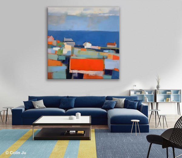 Large Art Painting for Living Room, Original Landscape Canvas Art, Oversized Landscape Wall Art Paintings, Contemporary Acrylic Painting on Canvas-artworkcanvas