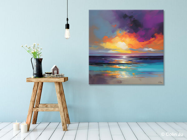Contemporary Acrylic Painting on Canvas, Large Art Painting for Living Room, Original Landscape Canvas Art, Oversized Landscape Wall Art Paintings-artworkcanvas
