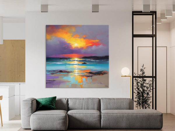 Abstract Landscape Painting for Living Room, Original Landscape Wall Art, Landscape Oil Paintings, Landscape Canvas Art, Hand Painted Canvas Art-artworkcanvas