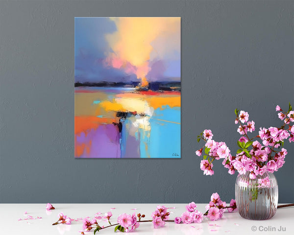 Canvas Painting for Bedroom, Landscape Canvas Painting, Abstract Landscape Painting, Original Landscape Art, Large Wall Art Paintings for Living Room-artworkcanvas