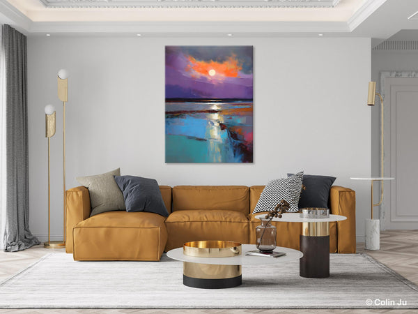 Extra Large Modern Wall Art, Landscape Canvas Paintings for Dining Room, Oil Painting on Canvas, Original Landscape Abstract Painting-artworkcanvas
