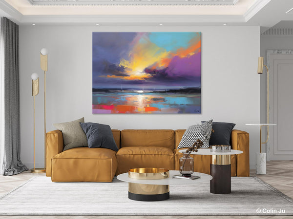 Landscape Painting on Canvas, Hand Painted Canvas Art, Abstract Landscape Artwork, Contemporary Wall Art Paintings, Extra Large Original Art-artworkcanvas