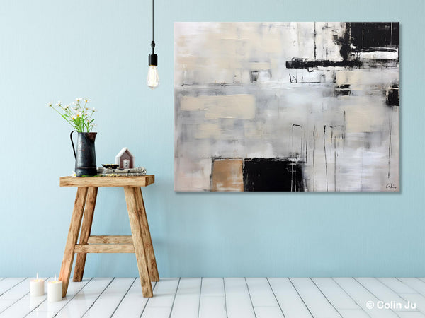 Large Original Abstract Wall Art, Simple Modern Art, Contemporary Acrylic Paintings, Oversized Paintings on Canvas, Large Canvas Paintings for Living Room-artworkcanvas