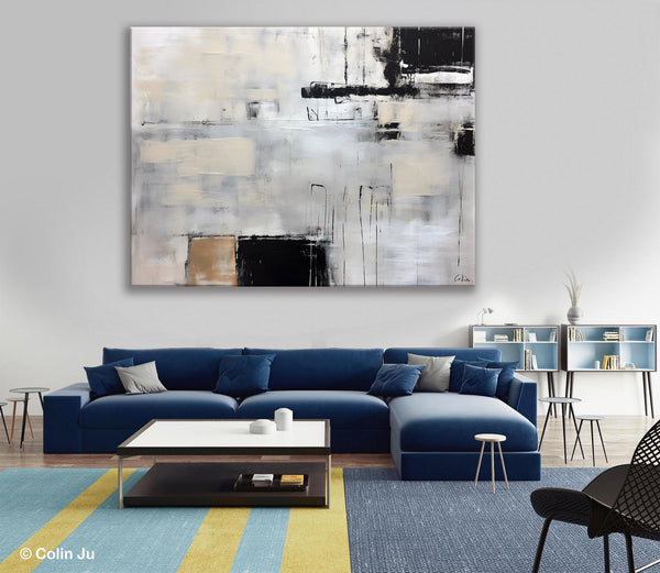 Large Original Abstract Wall Art, Simple Modern Art, Contemporary Acrylic Paintings, Oversized Paintings on Canvas, Large Canvas Paintings for Living Room-artworkcanvas