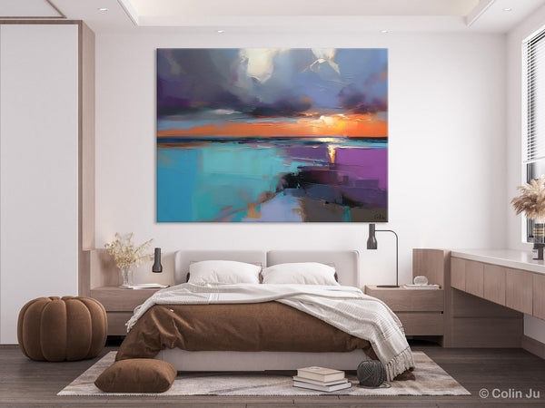 Living Room Abstract Paintings, Original Landscape Abstract Painting, Simple Wall Art Ideas, Extra Large Landscape Canvas Paintings, Buy Art Online-artworkcanvas