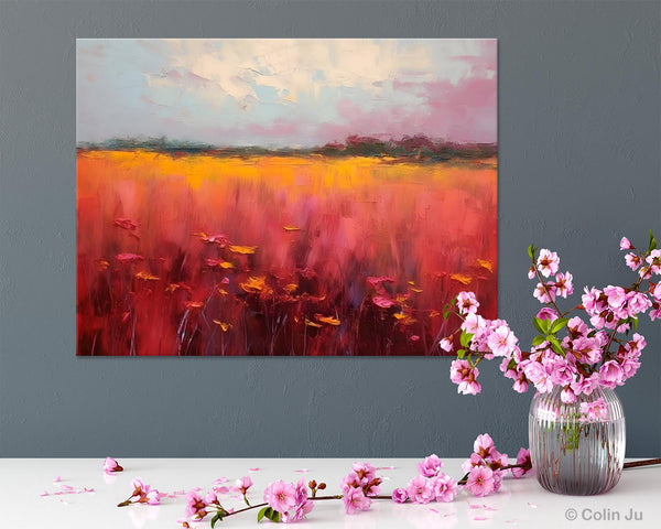 Original Landscape Paintings, Oversized Modern Wall Art Paintings, Modern Acrylic Artwork on Canvas, Large Abstract Painting for Living Room-artworkcanvas