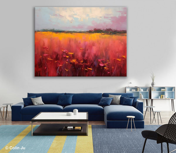 Original Landscape Paintings, Oversized Modern Wall Art Paintings, Modern Acrylic Artwork on Canvas, Large Abstract Painting for Living Room-artworkcanvas