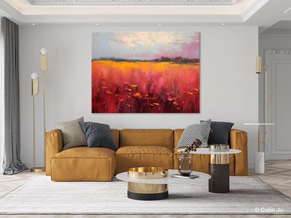 Original Landscape Paintings, Oversized Modern Wall Art Paintings, Modern Acrylic Artwork on Canvas, Large Abstract Painting for Living Room-artworkcanvas