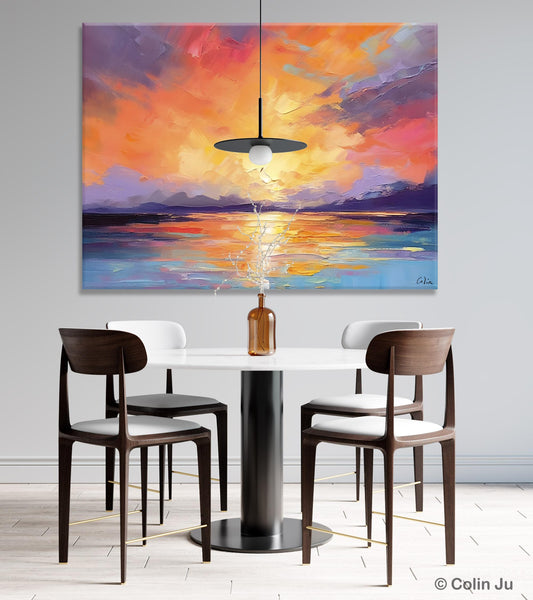Modern Acrylic Artwork, Original Landscape Wall Art Paintings, Oversized Modern Canvas Paintings, Large Abstract Painting for Dining Room-artworkcanvas