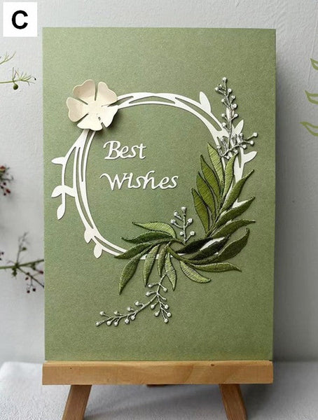 Best Wishes Embroidery Greeting Cards, Beautiful Greeting Cards to Friends, Creative Birthday Greeting Card, Original Handmade Embroidery Greeting Cards-artworkcanvas