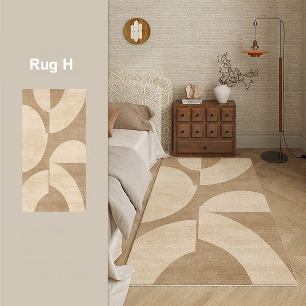 Unique Geometric Modern Rugs under Dining Room Table, Brown Modern Carpets for Office, Abstract Modern Rugs for Living Room, Contemporary Modern Rugs Next to Bed-artworkcanvas