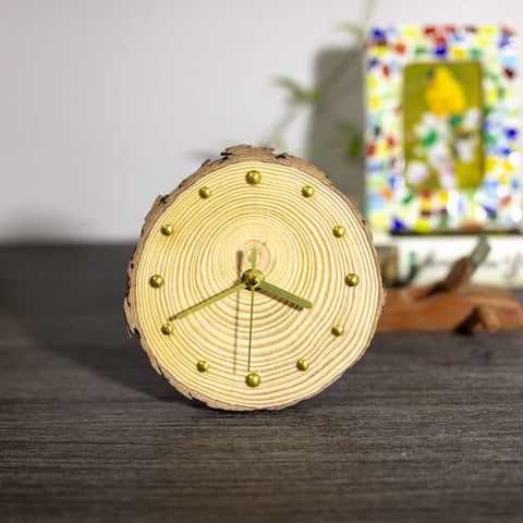Artisan-Made Wooden Clock: Natural Pine Dial & Whisper-Quiet Mechanism - Perfect Gift Option - Unique Home Decor Piece - One of A Kind
