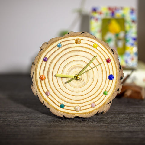 Meticulously Crafted Desktop Clock - Handmade Rustic Home Decor - One of A Kind - Silent Movement - Eco-Friendly - Unique Gift Idea