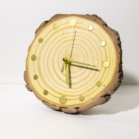 Handcrafted Pine Wood Desktop Clock - Rustic Charm for Modern Homes - Artisanal Wooden Table Clock - Unique Home Decor - Thoughtful Present