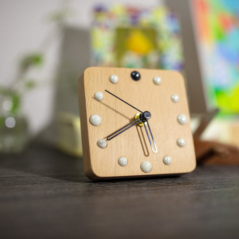 Handcrafted Beechwood Desk Clock: Artisan Designed, Eco-Friendly, Unique Home Decor Accent - Artisan-Made Wooden Table Clock - Gift Idea