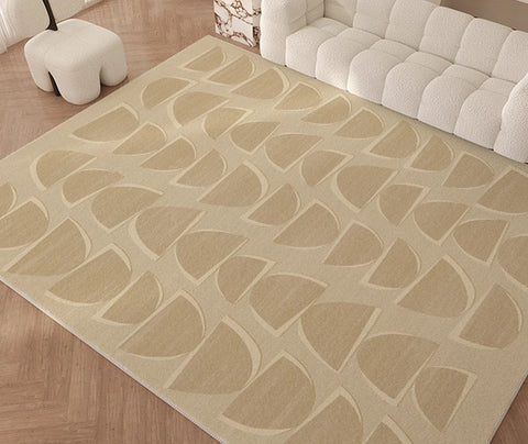 Abstract Geometric Modern Rugs, Modern Cream Rugs for Bedroom, Modern Rugs for Dining Room, Large Modern Rugs for Living Room-artworkcanvas