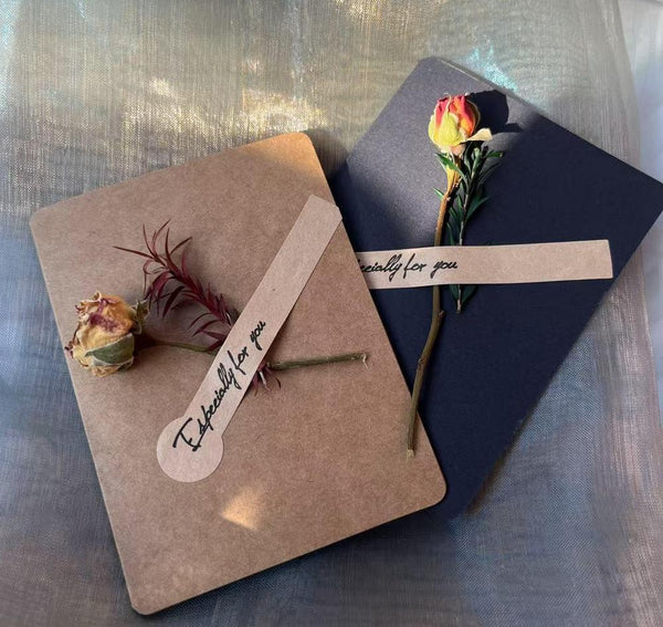 Beautiful Valentine's Day Greeting Card, Original Handmade Dried Flower Greeting Cards, Creative Birthday Greeting Card, Wedding Greeting Card, Unique Anniversary Greeting Card-artworkcanvas