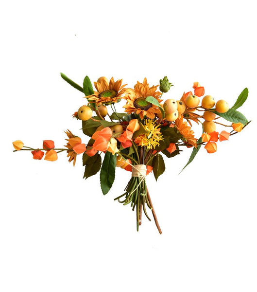 Yellow Sunflowers, Botany Plants, Unique Floral Arrangement for Home Decoration, Table Centerpiece, Real Touch Artificial Flowers for Dining Room-artworkcanvas