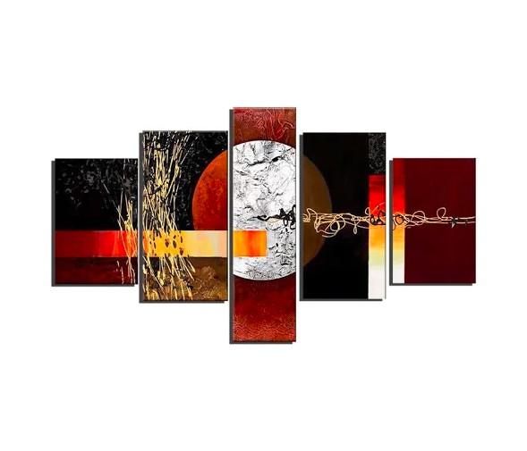 Multiple Wall Art Paintings, Red and Black Abstract Painting, Large Painting for Sale, Modern Abstract Paintings-artworkcanvas