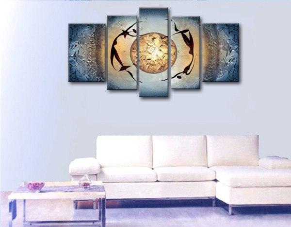 Abstract Figure Painting, African Girl Painting, 5 Piece Canvas Painting, Woman Painting-artworkcanvas