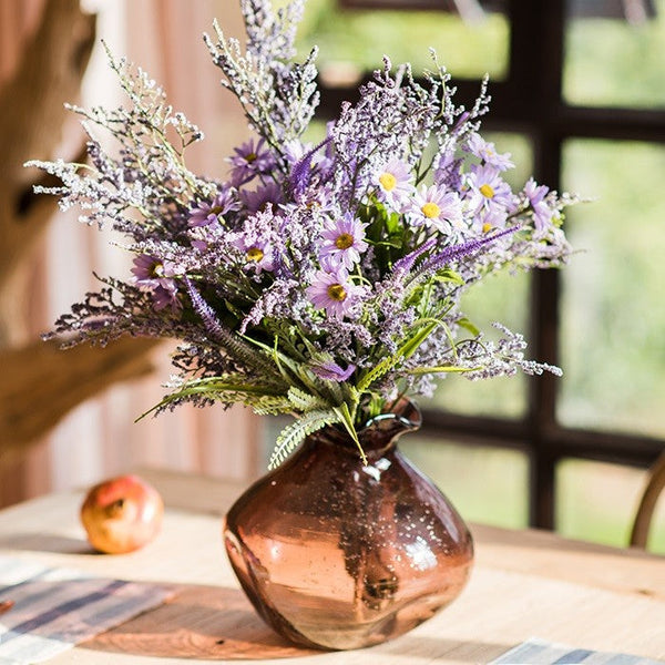 Myosotis Lovegrass, Daisy, Salvia, Beautiful Spring Flower Arrangement for Living Room, Ctreative Modern Artificial Floral for Home Decoration-artworkcanvas